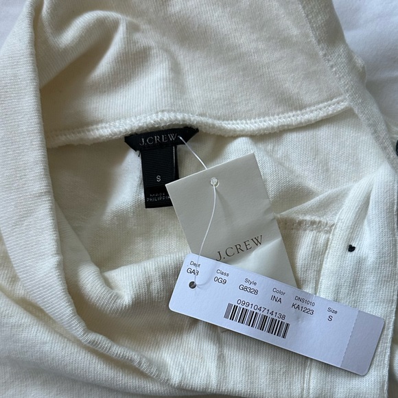 J. Crew Striped Button Shoulder Turtleneck Knit Top NWT - Picture 6 of 7